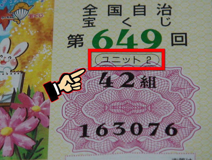 年末ジャンボ宝くじ2024(第1031回全国自治宝くじ)当選番号の宝くじユニットとは